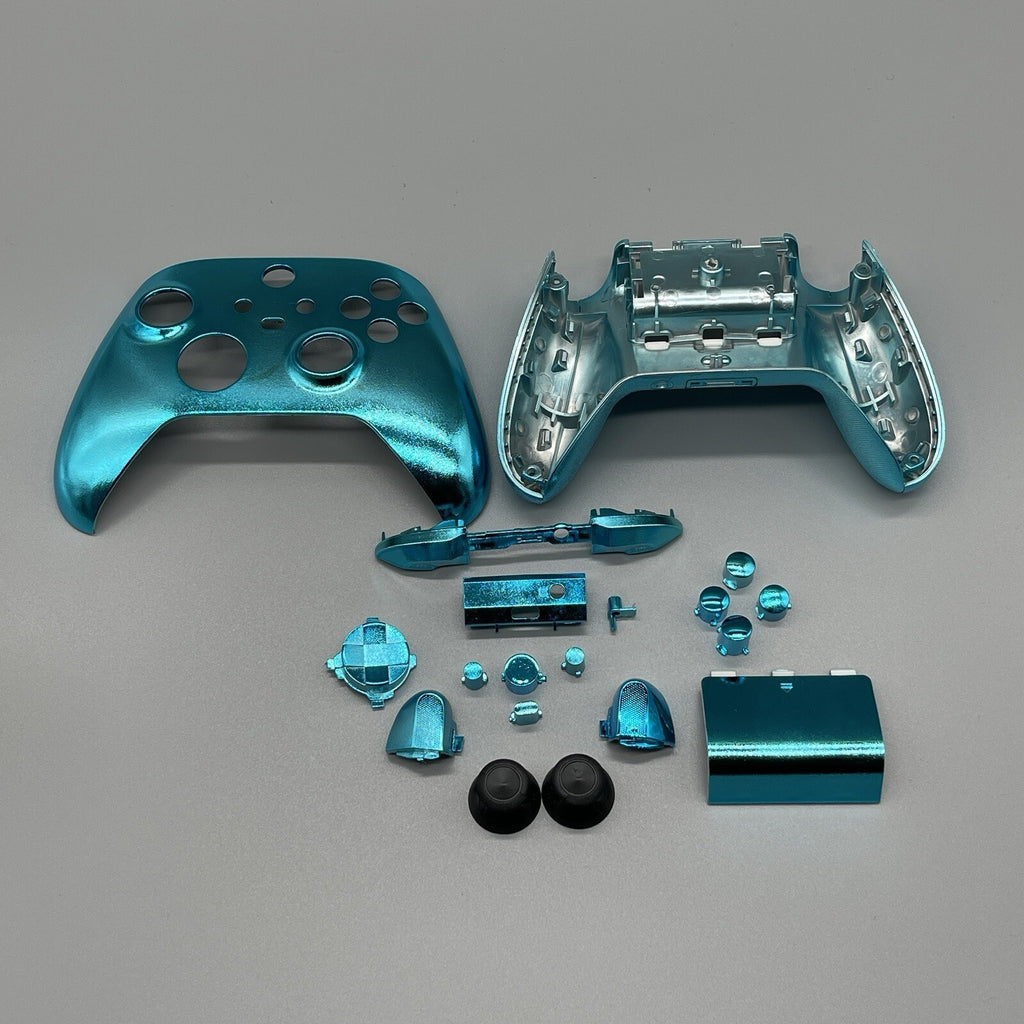 Chrome Blue Xbox Series S|X Controller Full Set Housing Shell Case Cover