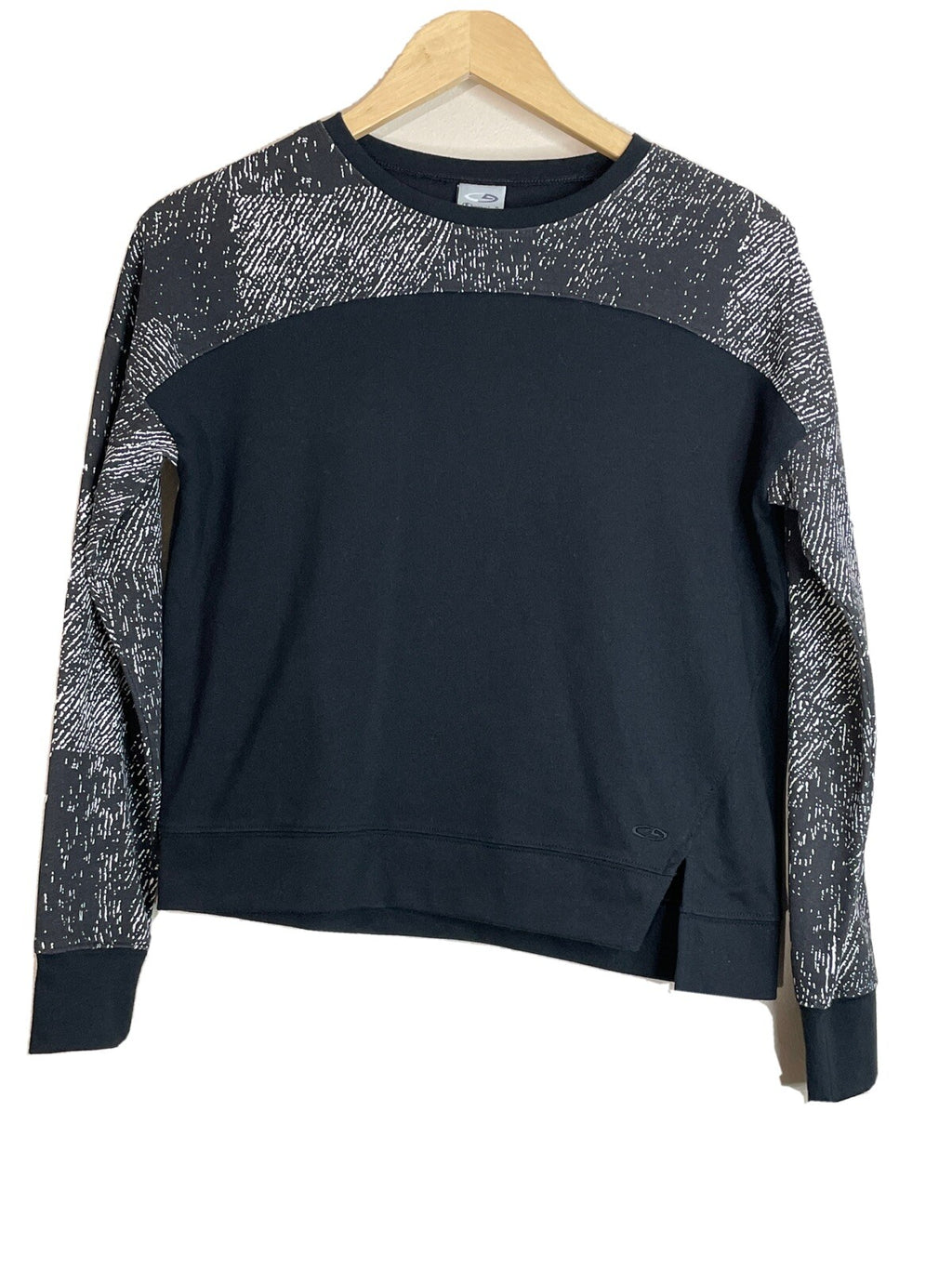 C9 Champion Womens XS Black & White Long Sleeve Asymmetrical Athletic Top