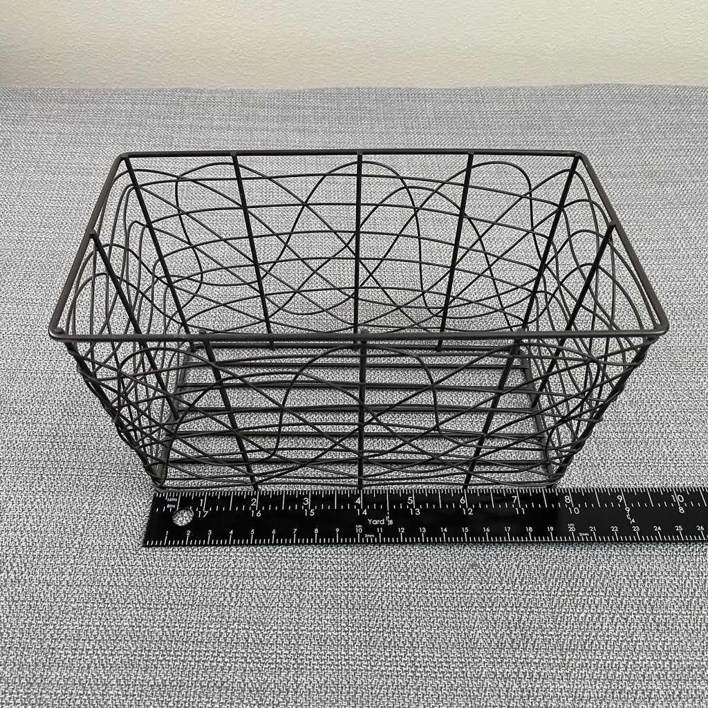 Decorative Brown Swirled Metal Storage Basket / Bin / Container