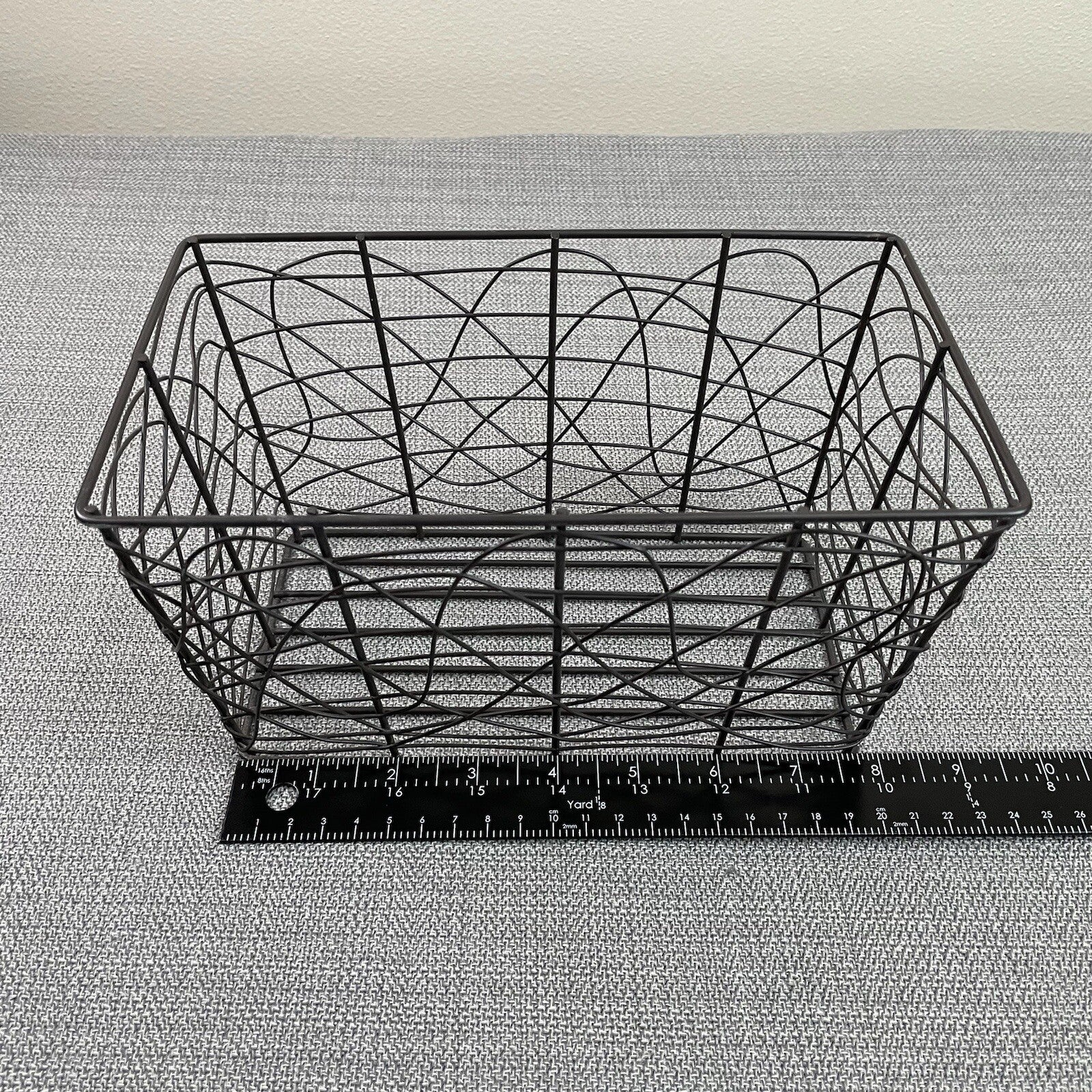 Decorative Brown Swirled Metal Storage Basket / Bin / Container