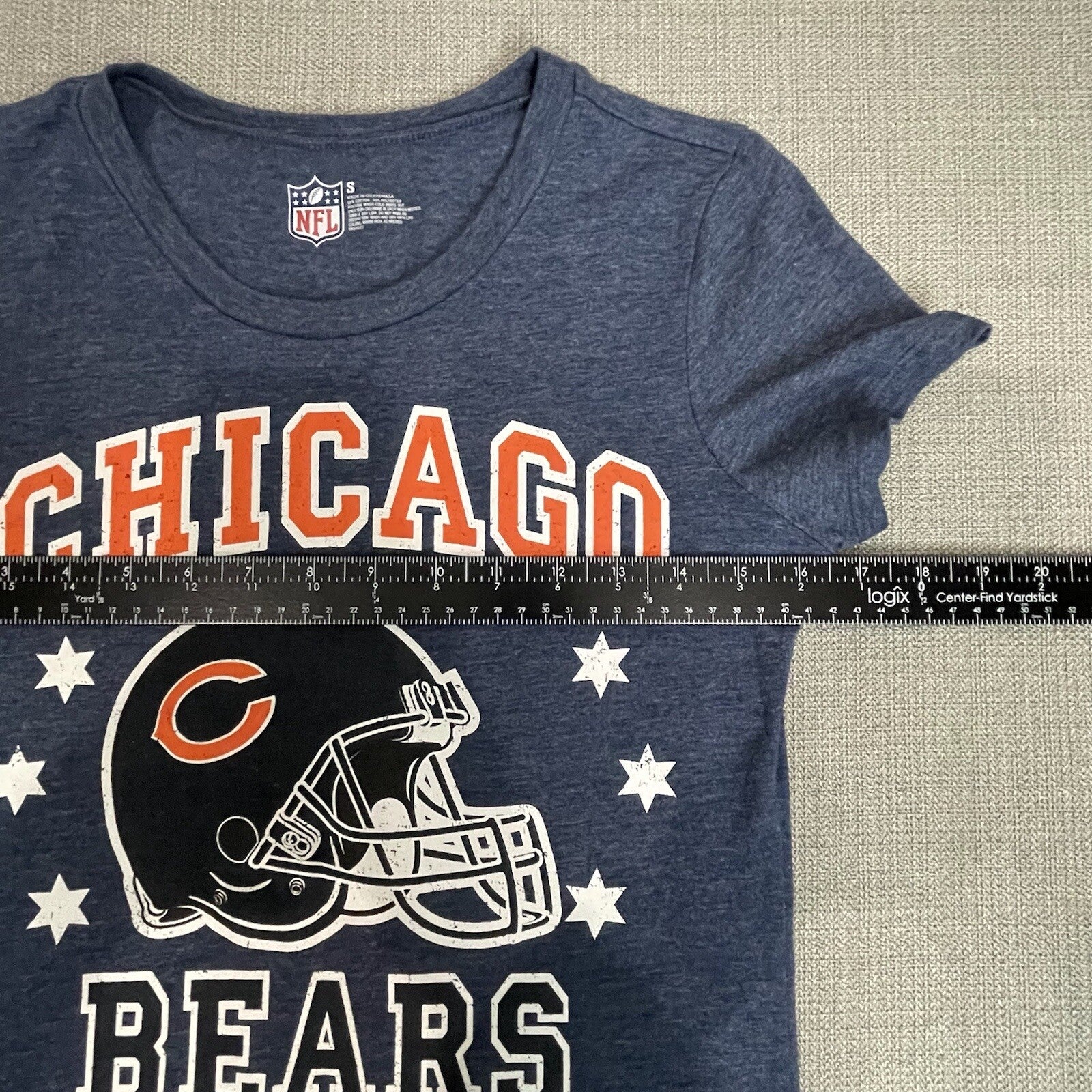 NFL Chicago Bears Women's Size Small Blue Orange Logo Short Sleeve T-Shirt