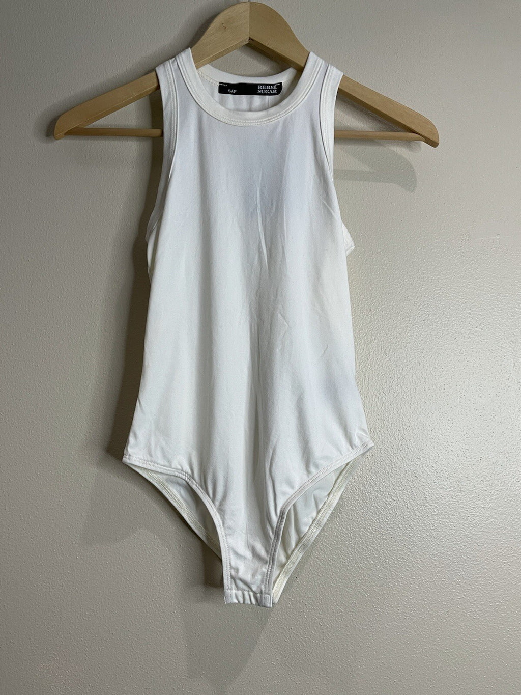 NWT Rebel Sugar Women's Size Small Cream Sleeveless Tank Top BodySuit