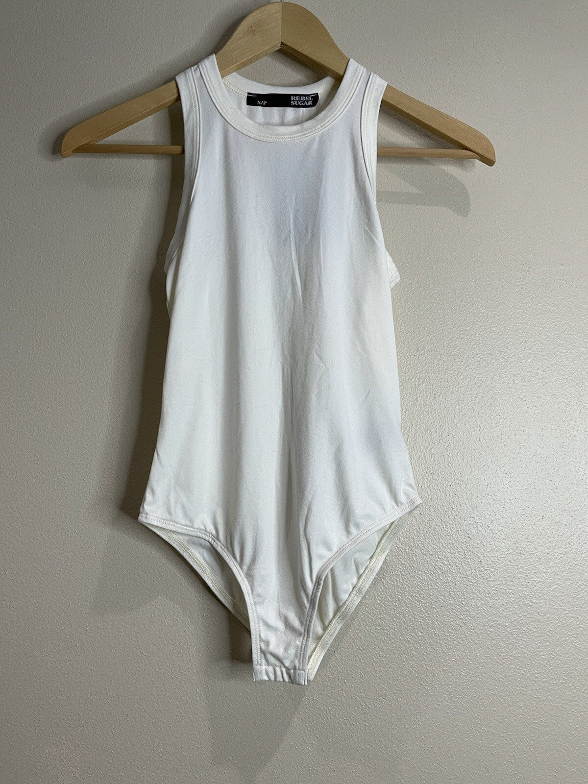 NWT Rebel Sugar Women's Size Small Cream Sleeveless Tank Top BodySuit
