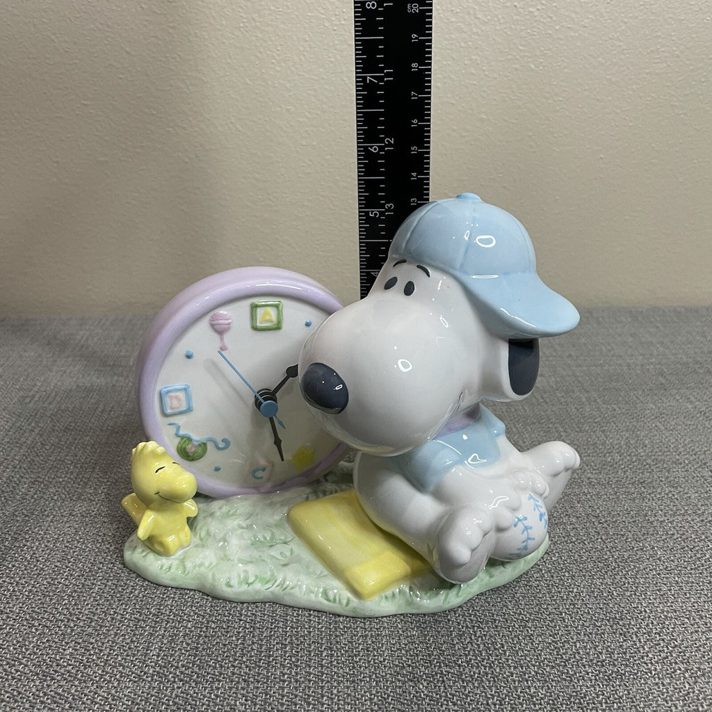 Hallmark Studio B Baby Snoopy Woodstock Baseball Clock Decorative Figurine Decor