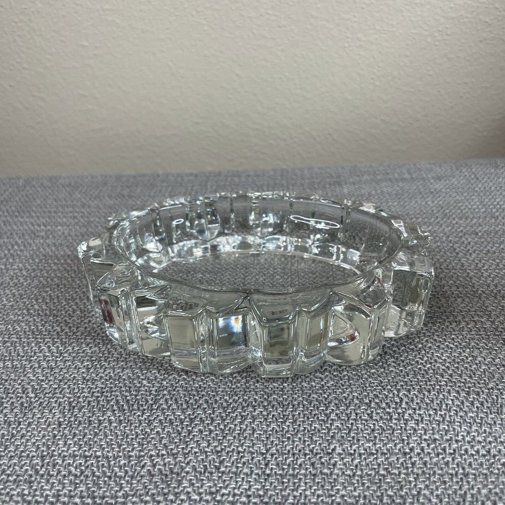 Avon Decorative Clear Carved Glass Oval Shaped Soap Dish