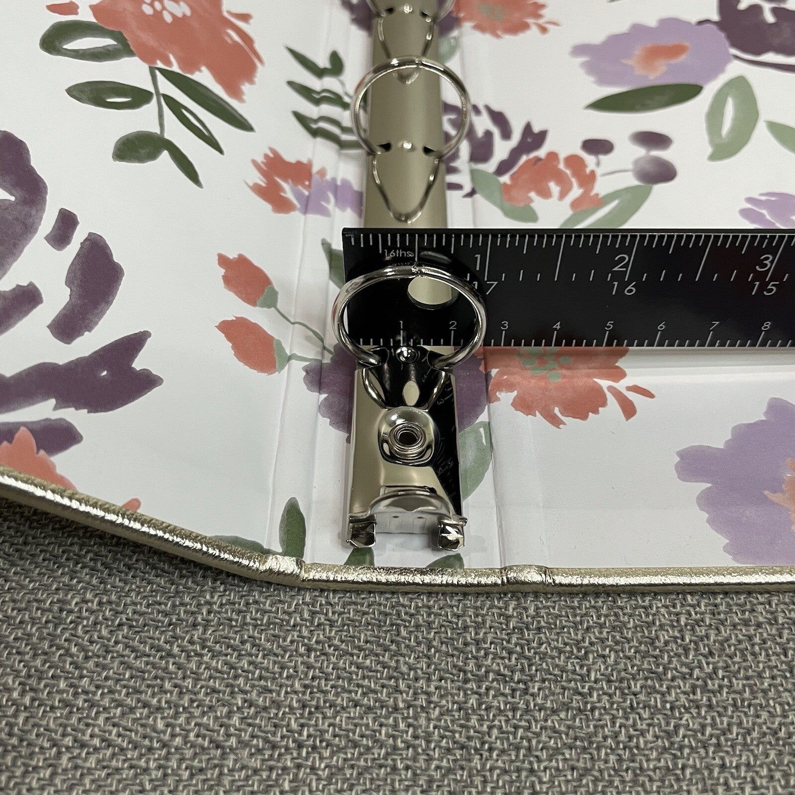 Decorative Fashion "Mini" Gold Floral Themed 3-Ring Planner Binder Bundle Set