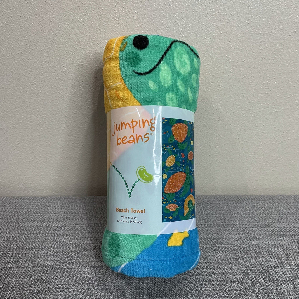 NWT Jumping Beans Kids Children's Sea Turtle Blue Green Beach Towel (28"x58")