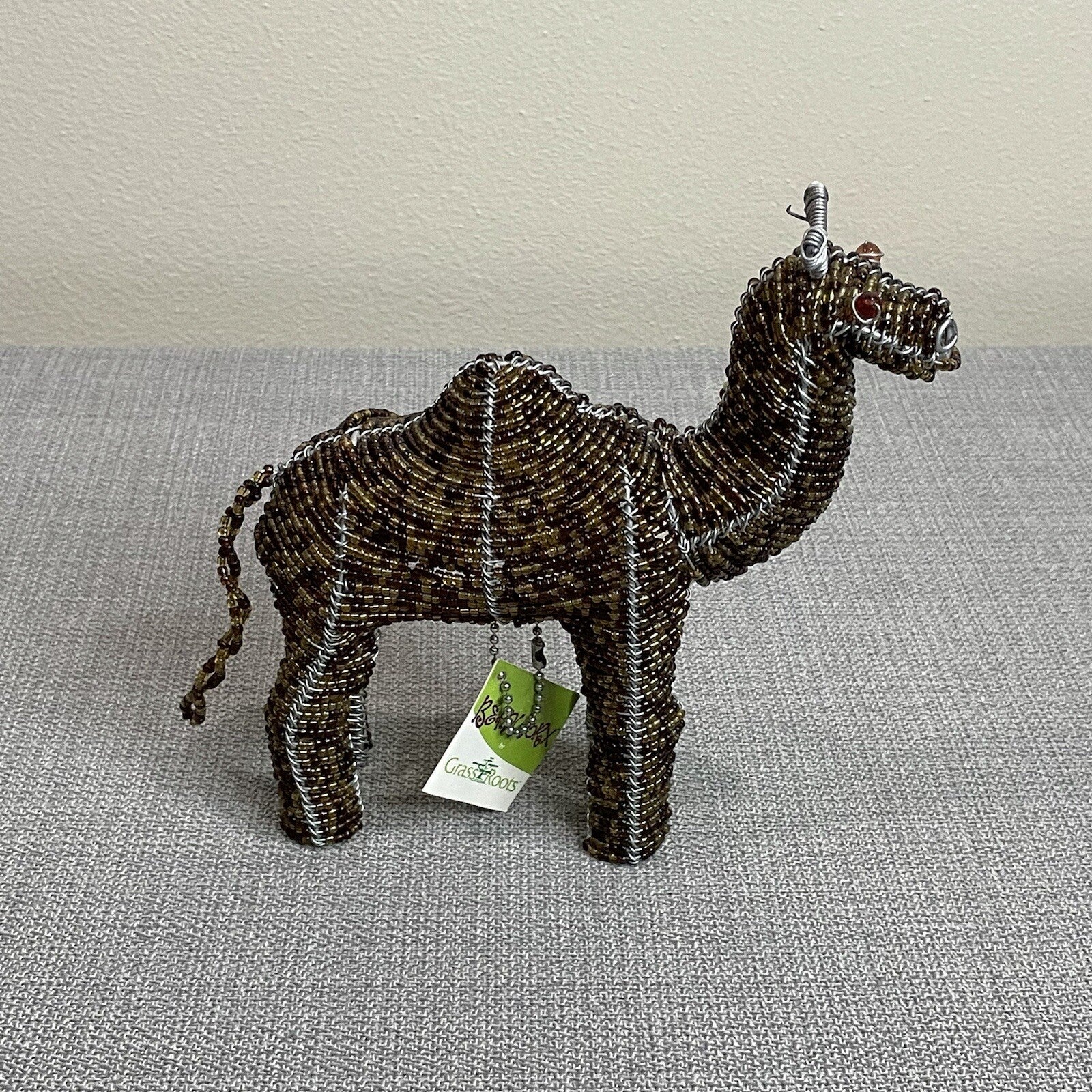 GrassRoots Creations (Beadworx) Decorative Metal Beaded Camel Sculpture