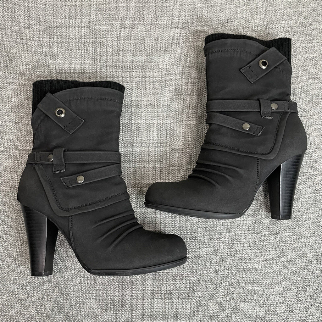 De Blossom Collection "Dove" Women's (Size 6) Black Heeled Boots