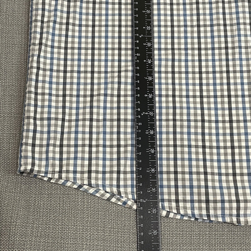 Falls Creek Mens XXLT (2X Large Tall) Gray Plaid Long Sleeve Button Up Shirt