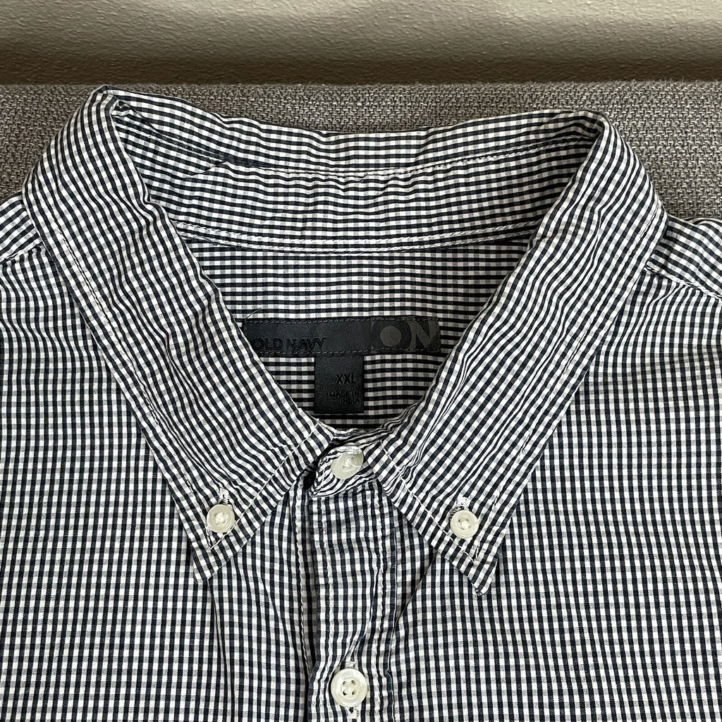 Old Navy Men's (Size XXL) 2XL Black Plaid Button Down Shirt