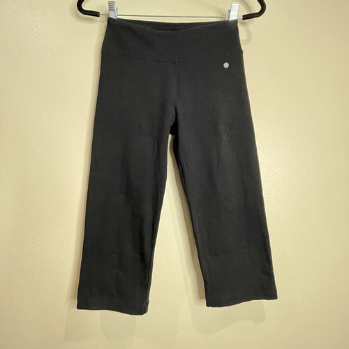 Bally Total Fitness Women's Size Small Athletic Gym Black Cropped Legging Pants