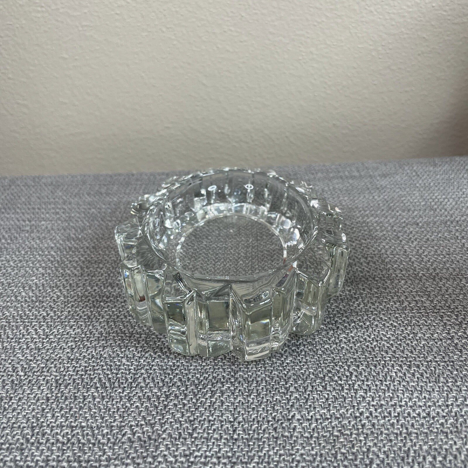 Avon Decorative Clear Carved Glass Oval Shaped Soap Dish