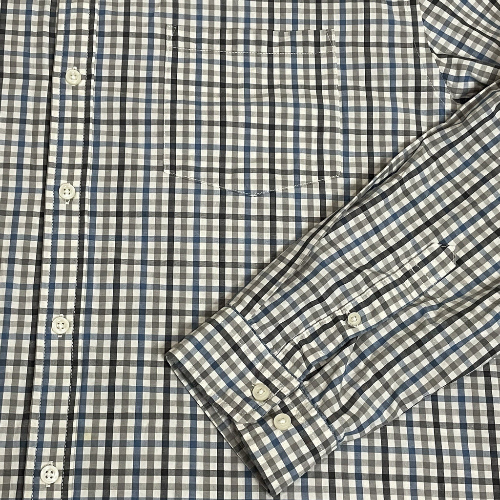 Falls Creek Mens XXLT (2X Large Tall) Gray Plaid Long Sleeve Button Up Shirt