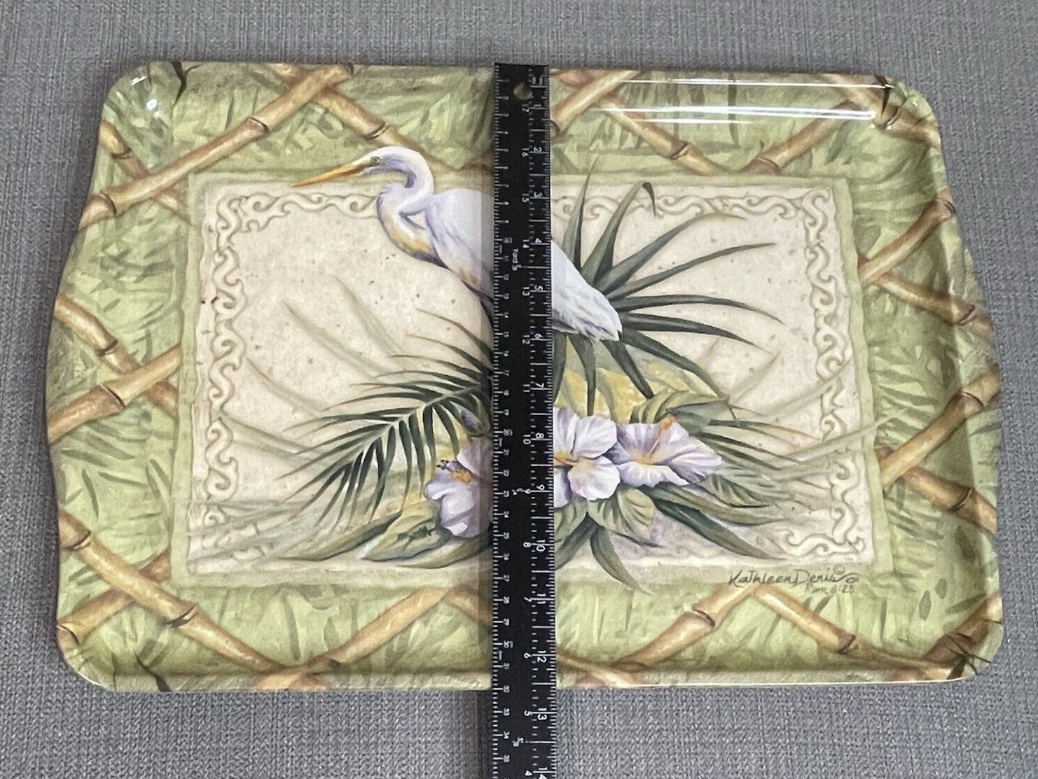 Keller Charles (Artist: Kathleen Denis) Decorative Bird Plastic Serving Tray