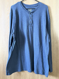 Old Navy Men's Size XX-Large (2XL) Blue Long Sleeve Casual Henley Shirt