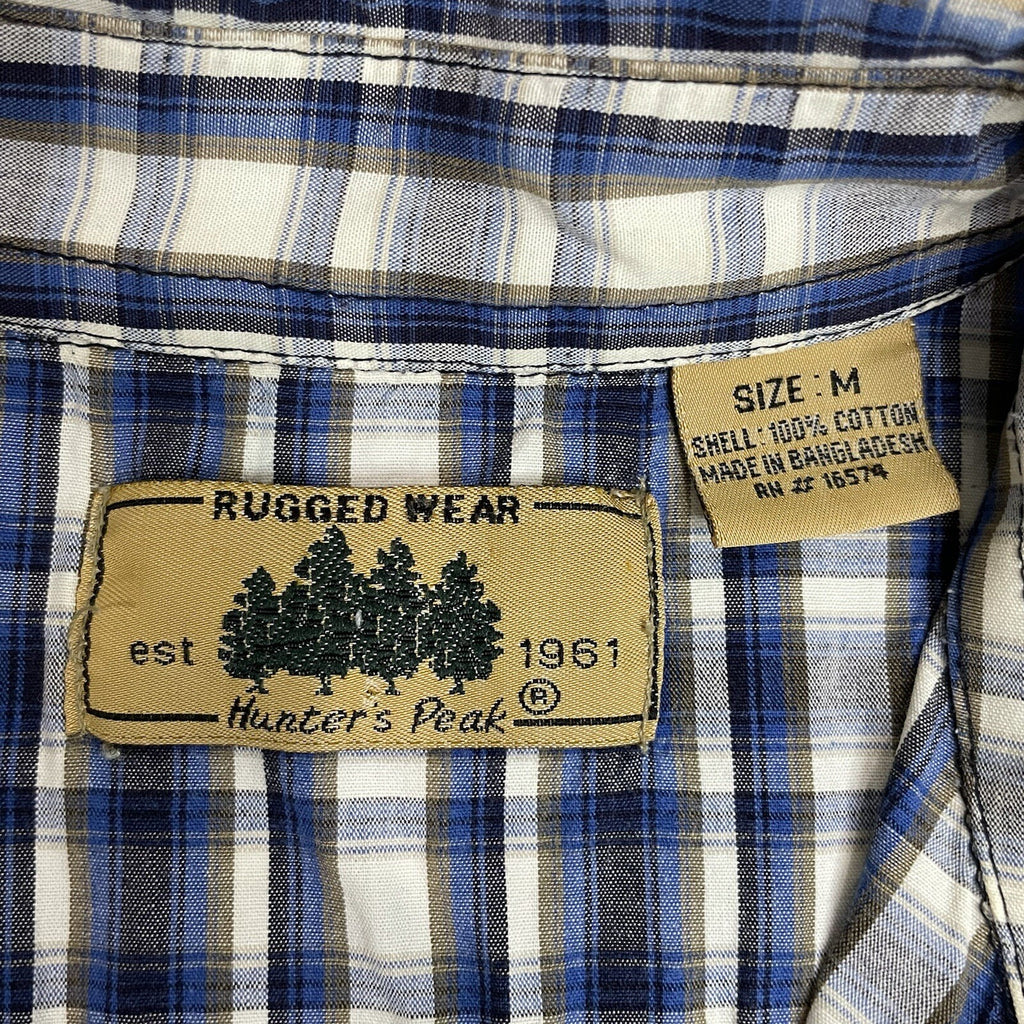 Rugged Wear Hunters Peak Men's Size M Plaid Short Sleeve Button Up Shirt