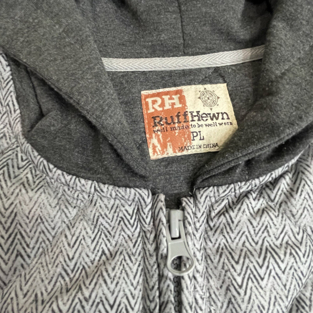Ruff Hewn Women's Size PL (Petite Large) Quilted Gray Hoodie Vest w/Pockets