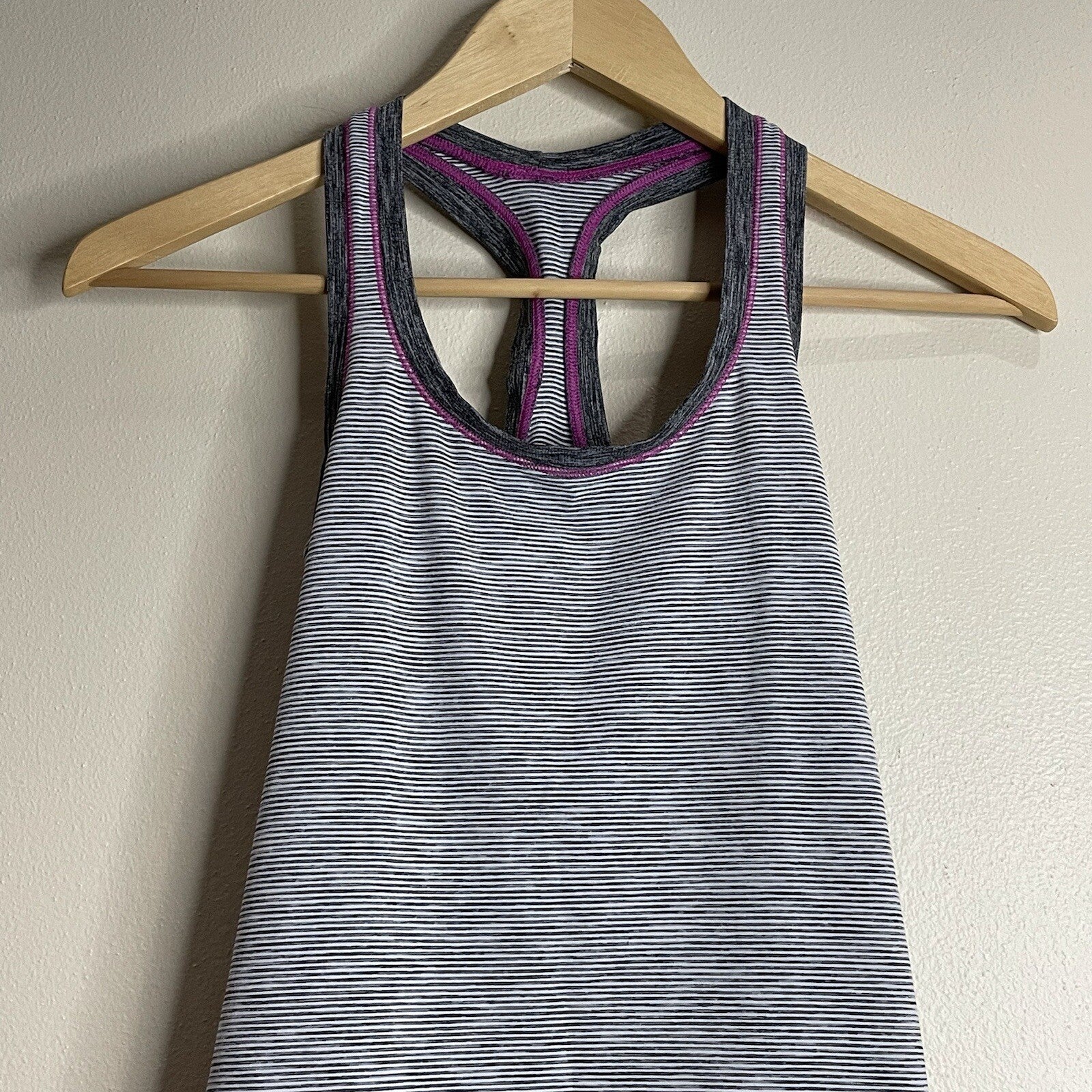 Victoria Secret Sport Women's Size XS Pink Gray Striped Athletic Tank Top