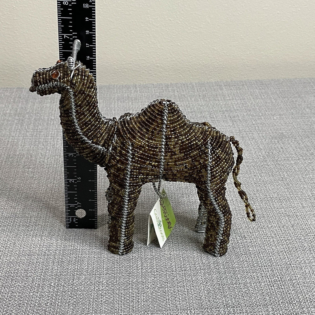 GrassRoots Creations (Beadworx) Decorative Metal Beaded Camel Sculpture