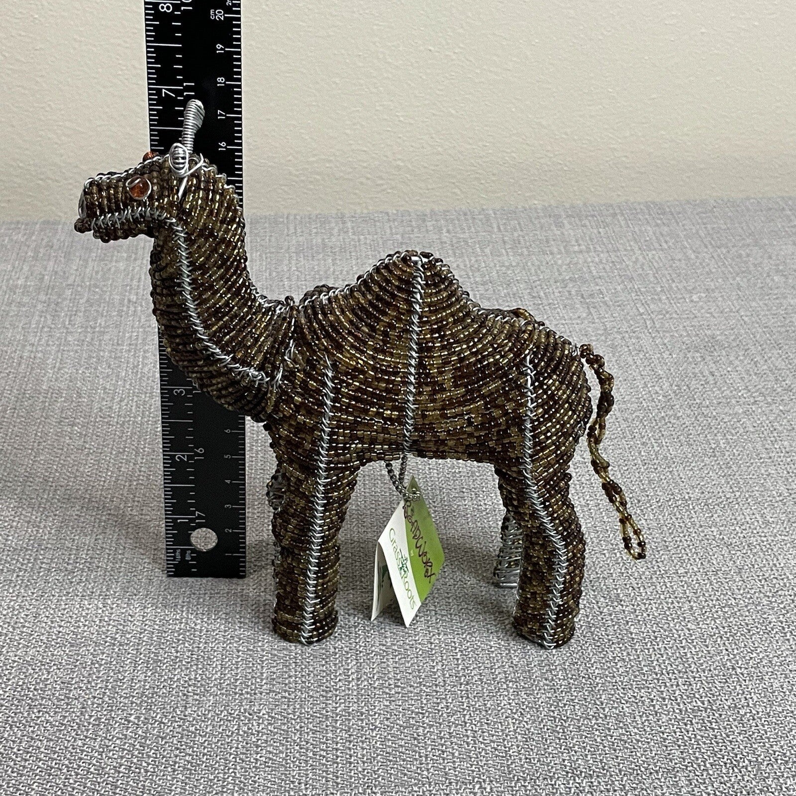 GrassRoots Creations (Beadworx) Decorative Metal Beaded Camel Sculpture