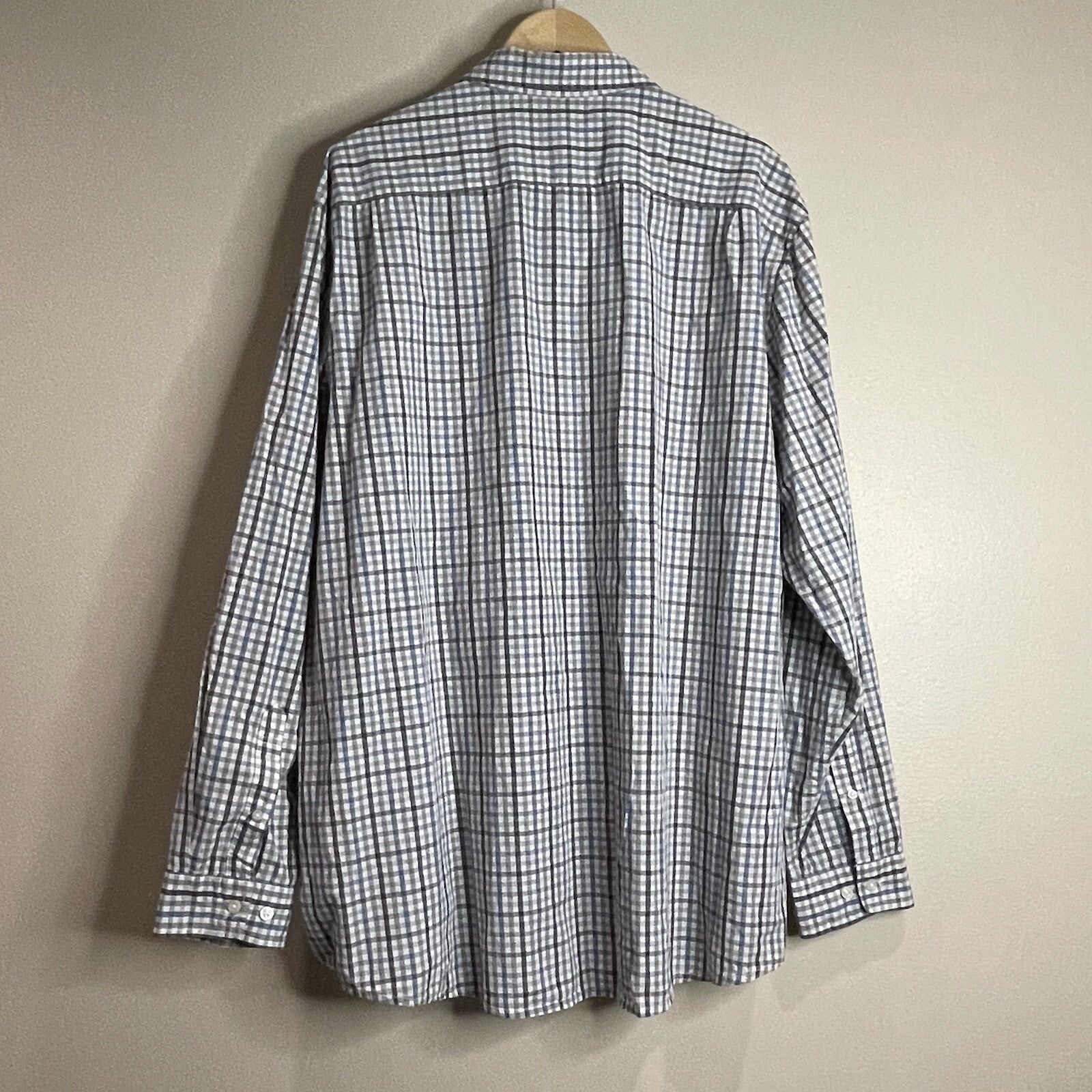 Falls Creek Mens XXLT (2X Large Tall) Gray Plaid Long Sleeve Button Up Shirt