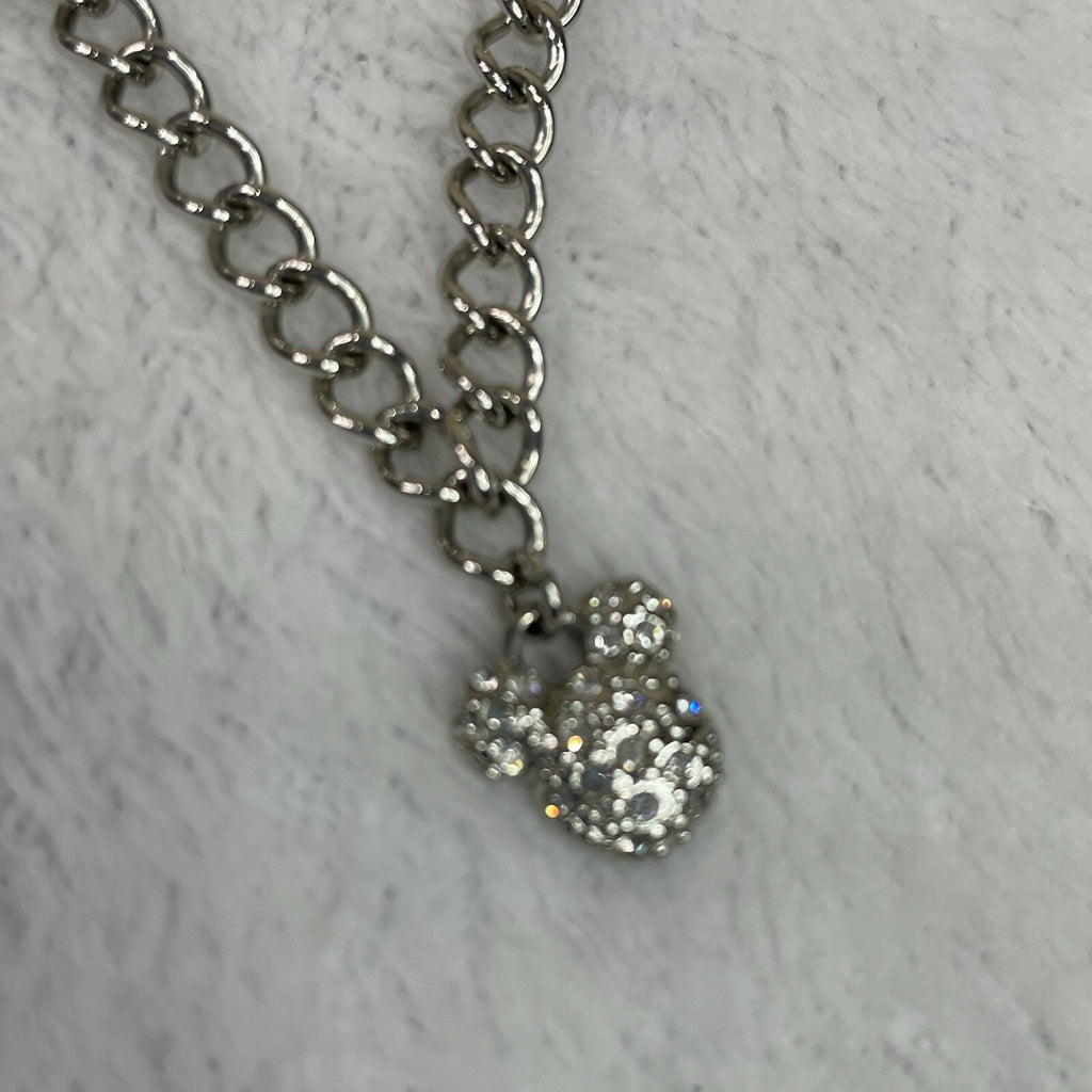 Disney Women’s Fashion Jewelry Faux Diamond Accent Mickey Mouse Logo Necklace
