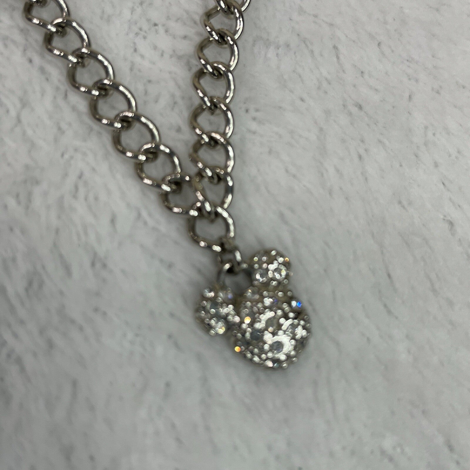 Disney Women’s Fashion Jewelry Faux Diamond Accent Mickey Mouse Logo Necklace