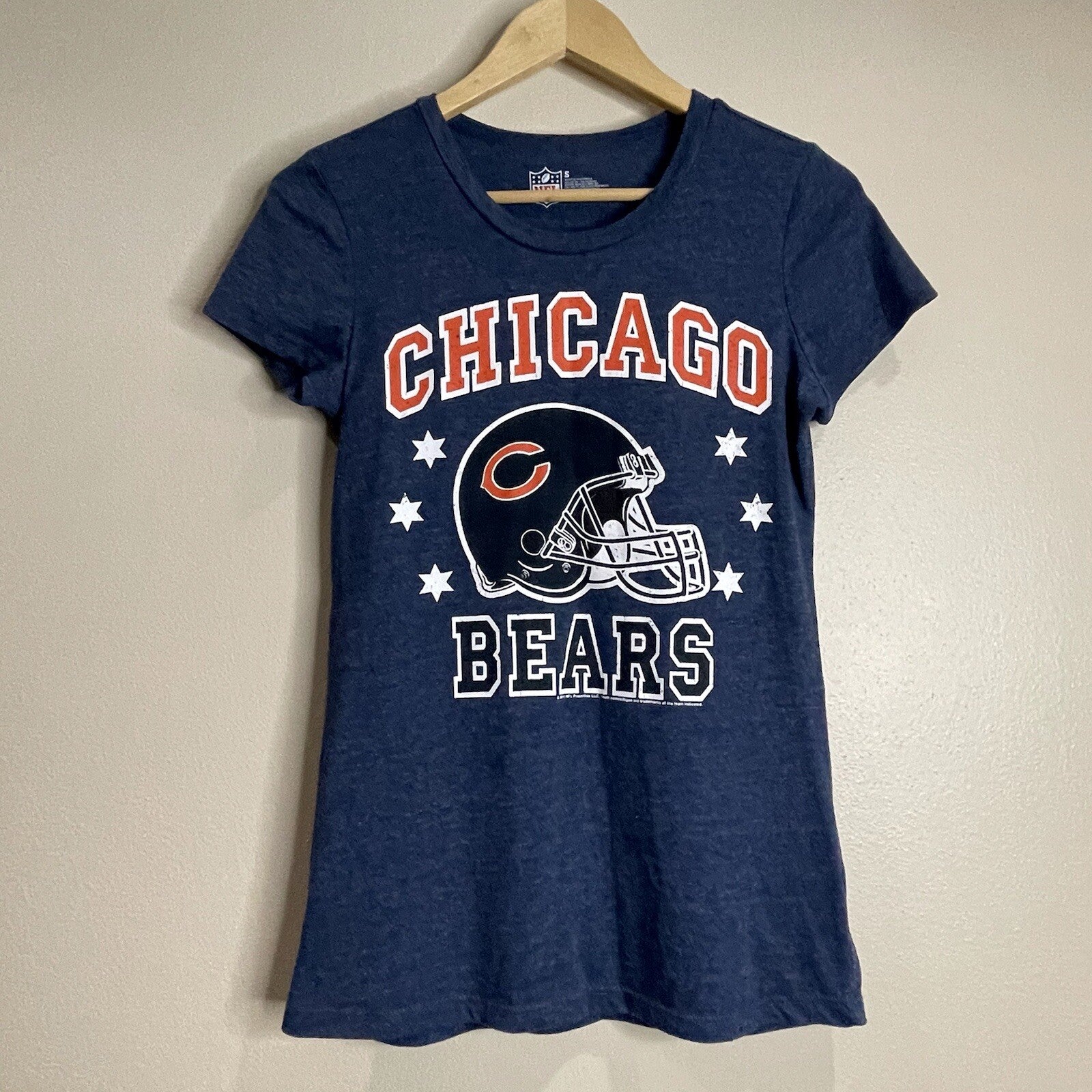 NFL Chicago Bears Women's Size Small Blue Orange Logo Short Sleeve T-Shirt
