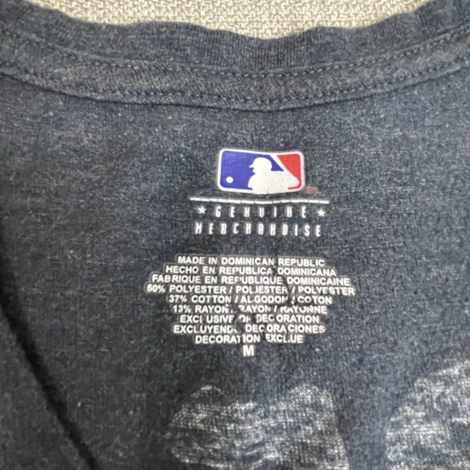 MLB Women's Size (Small) Medium Milwaukee Brewers Blue Logo Wording T-Shirt