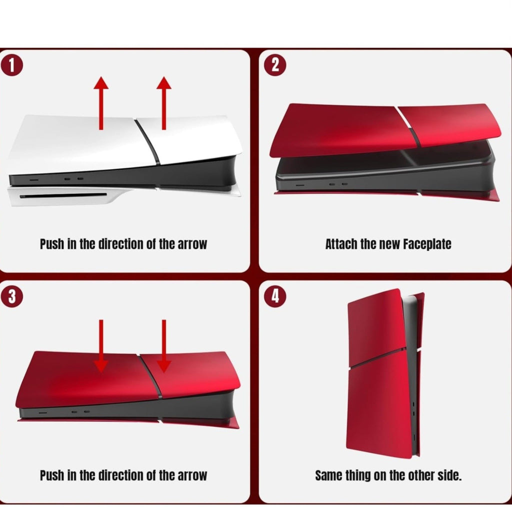 Volcanic Red PS5 Slim Faceplate Cover Plate Shell (Disc-Free) for PlayStation 5