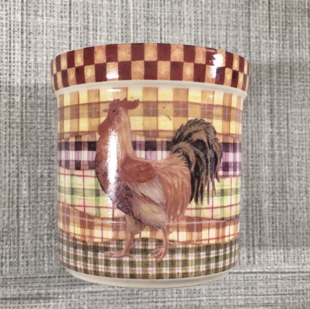 Ouya Decorative Rooster Jars / Containers with Lids - Set of 2