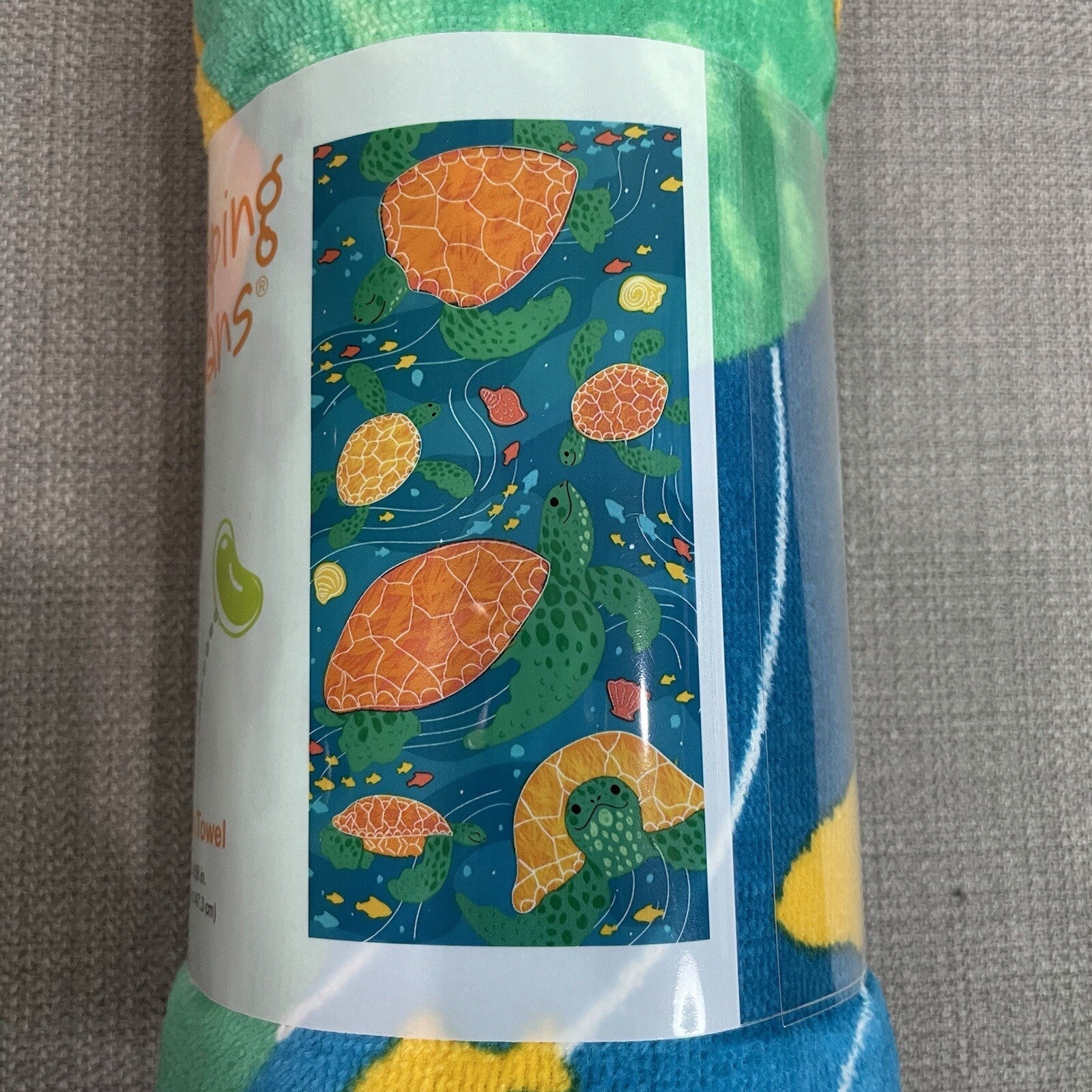 NWT Jumping Beans Kids Children's Sea Turtle Blue Green Beach Towel (28"x58")