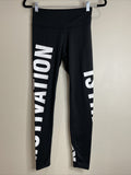 H&M Sport Women’s Black Pull On "Motivation Is The Key" Wording Leggings Size S