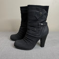 De Blossom Collection "Dove" Women's (Size 6) Black Heeled Boots
