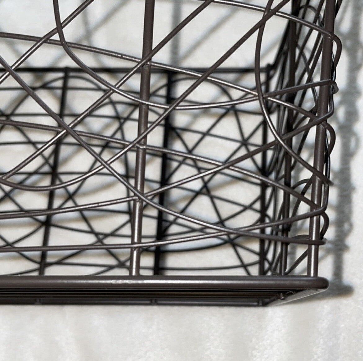 Decorative Brown Swirled Metal Storage Basket / Bin / Container