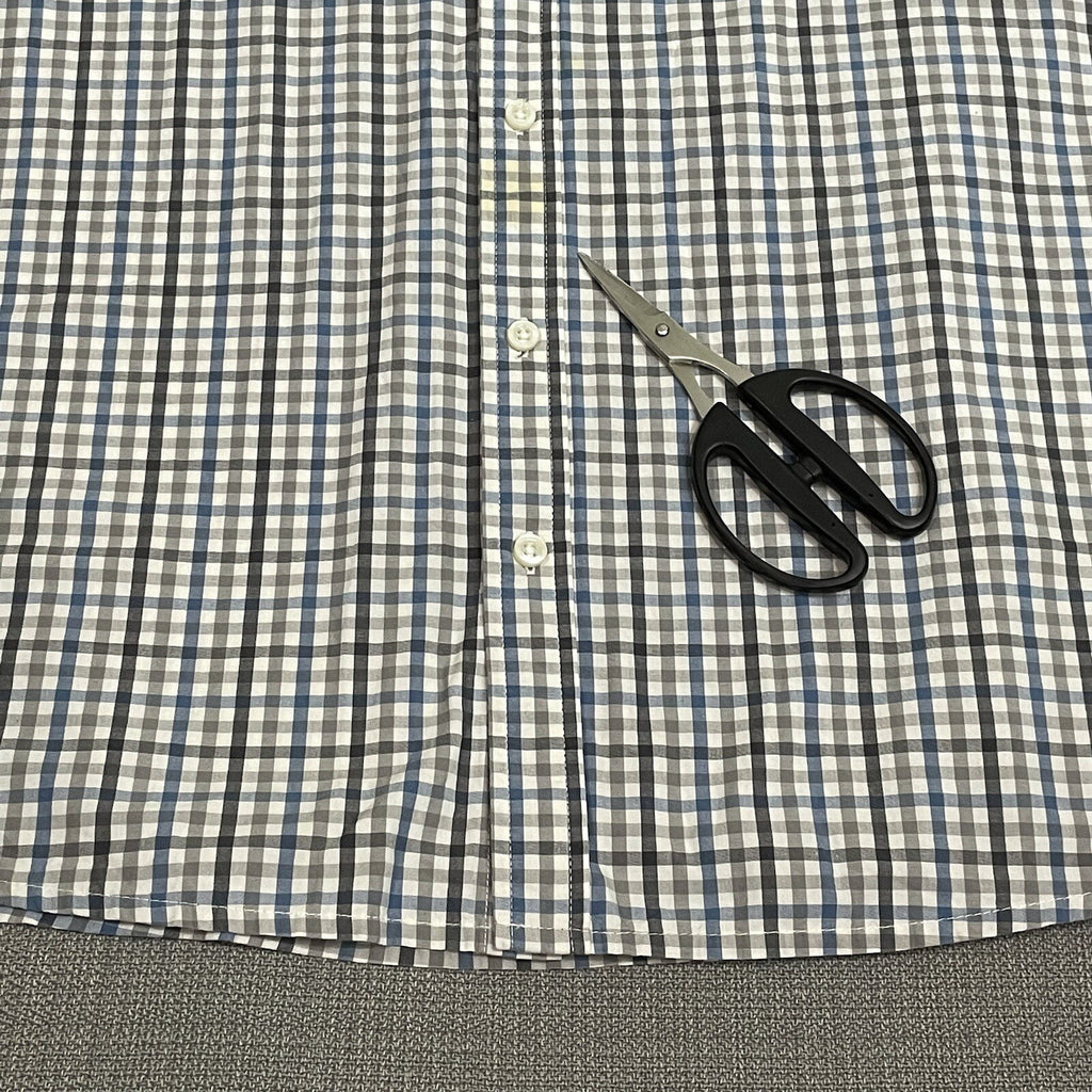 Falls Creek Mens XXLT (2X Large Tall) Gray Plaid Long Sleeve Button Up Shirt