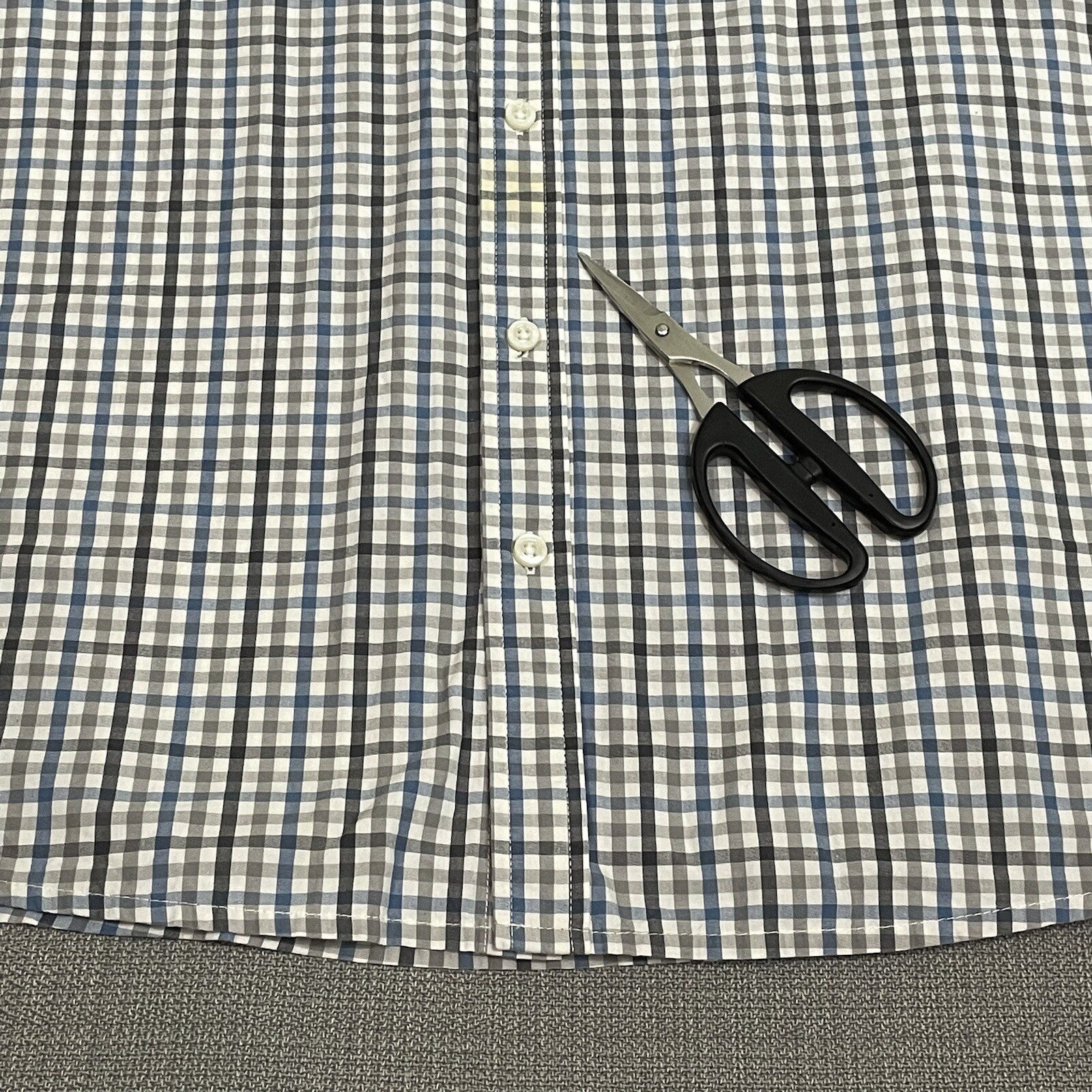 Falls Creek Mens XXLT (2X Large Tall) Gray Plaid Long Sleeve Button Up Shirt