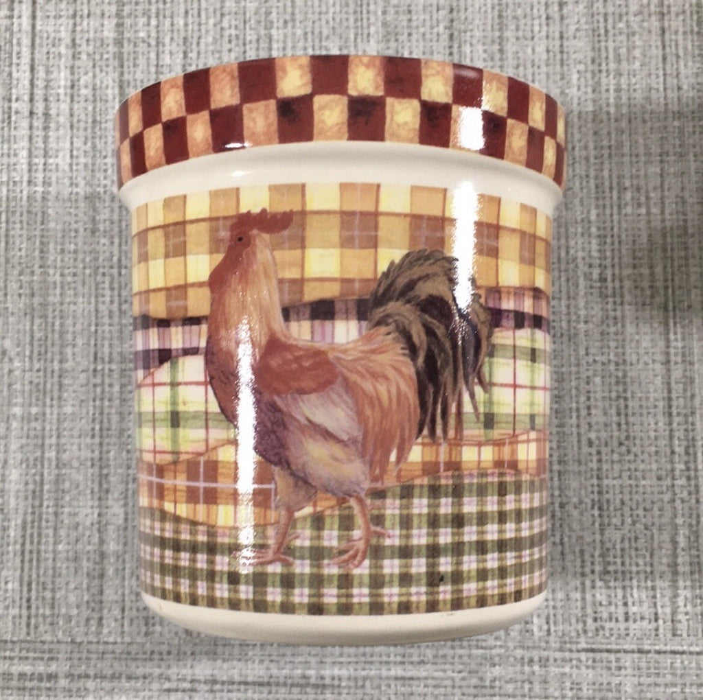 Ouya Decorative Rooster Jars / Containers with Lids - Set of 2