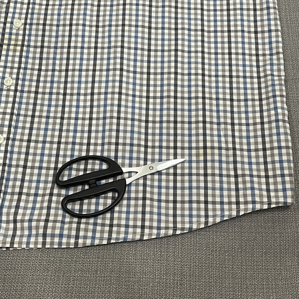 Falls Creek Mens XXLT (2X Large Tall) Gray Plaid Long Sleeve Button Up Shirt