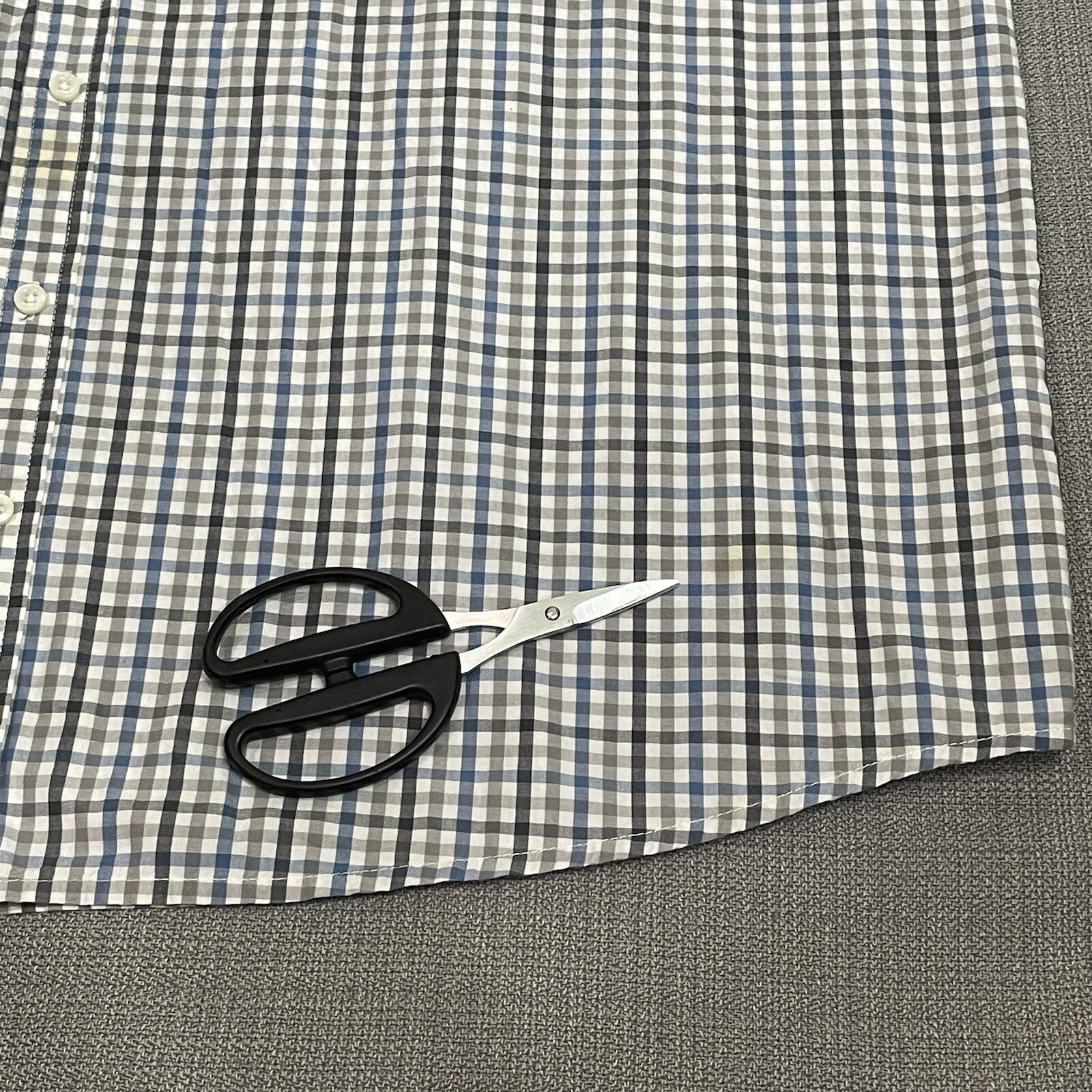 Falls Creek Mens XXLT (2X Large Tall) Gray Plaid Long Sleeve Button Up Shirt
