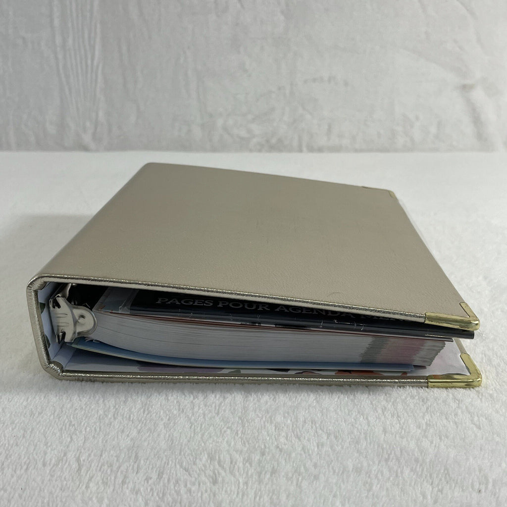 Decorative Fashion "Mini" Gold Floral Themed 3-Ring Planner Binder Bundle Set