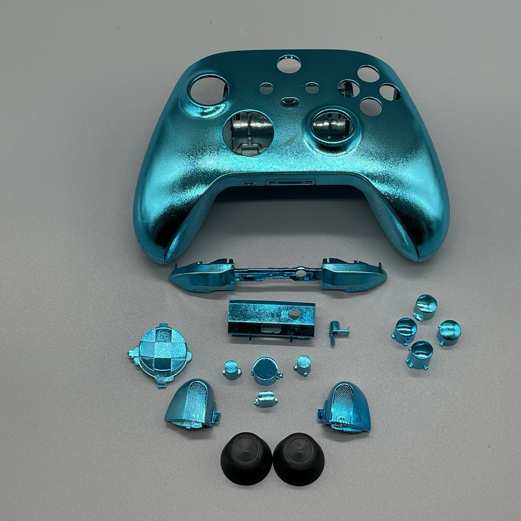 Chrome Blue Xbox Series S|X Controller Full Set Housing Shell Case Cover