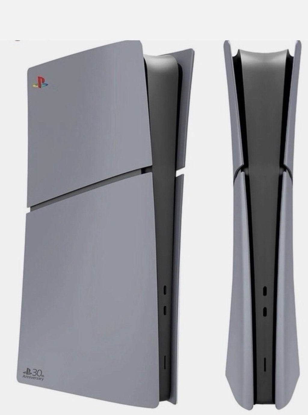 Gray PS5 Slim Faceplate Cover Plate Shell PlayStation 5 (Disc-Free) w/30th Annv.