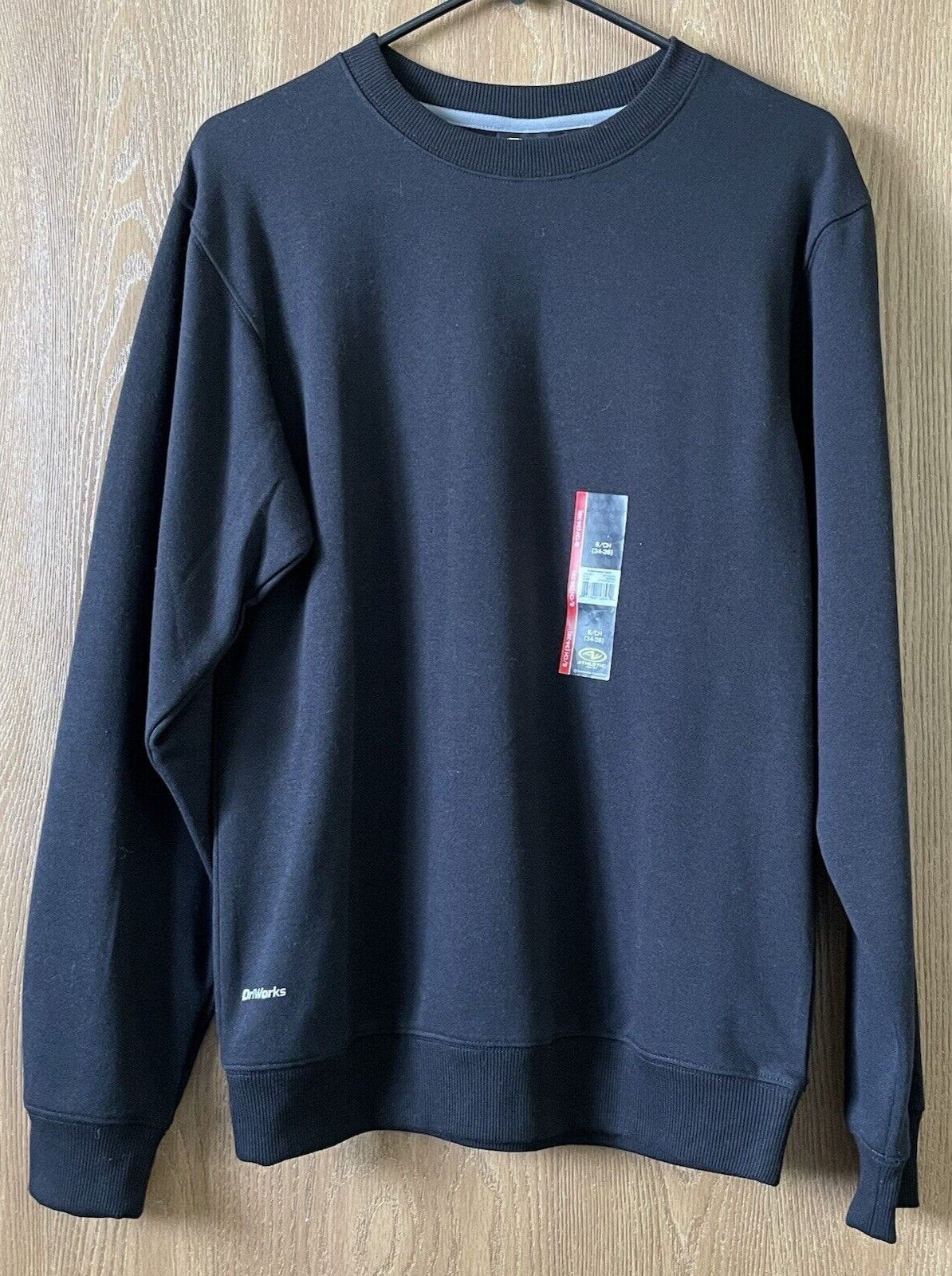 NWT Athletic Works Men's Size Small (34-36) DriWorks Black Fleece Sweatshirt