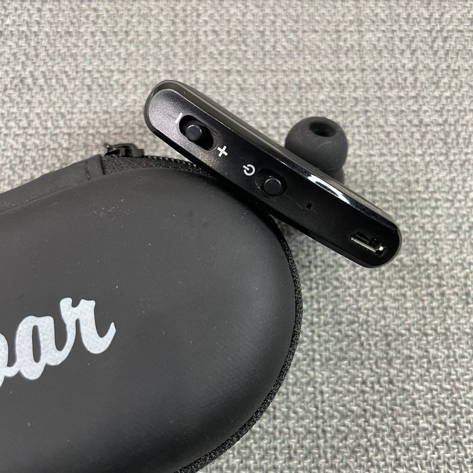Ambar Black Bluetooth Earpiece with Case (Model: EF01)
