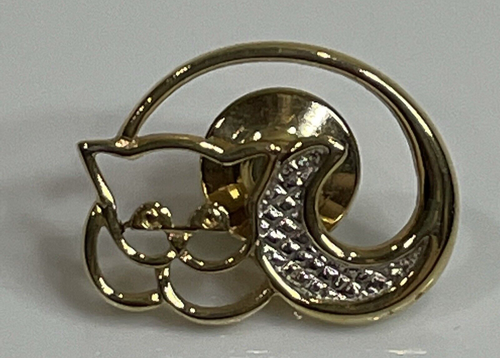 Avon Women's Fashion Jewelry - Pins & Brooches -Small Kitty Cat Cutout Lapel Pin