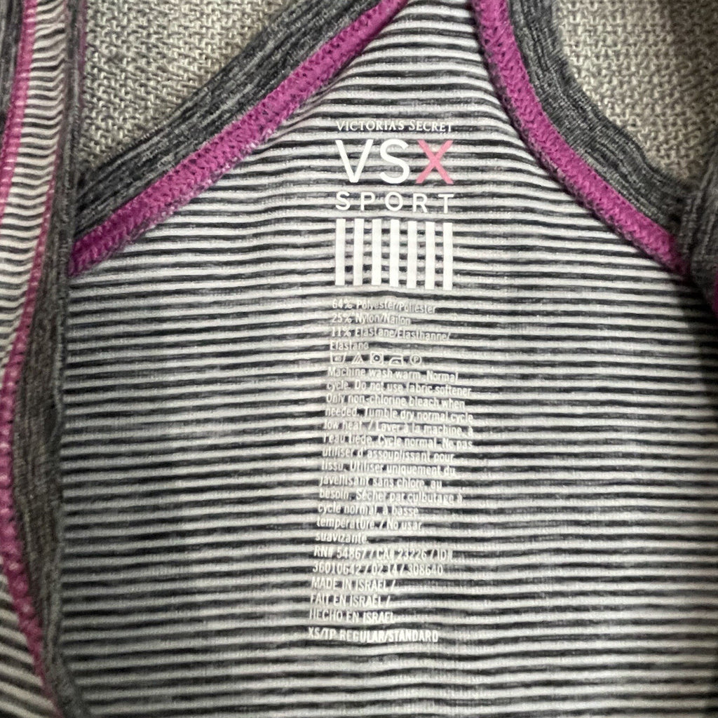 Victoria Secret Sport Women's Size XS Pink Gray Striped Athletic Tank Top