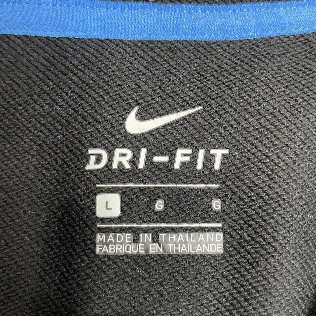 NIKE Women’s Just Do It Black/Blue Hoodie With Embroidered Logo Size Large