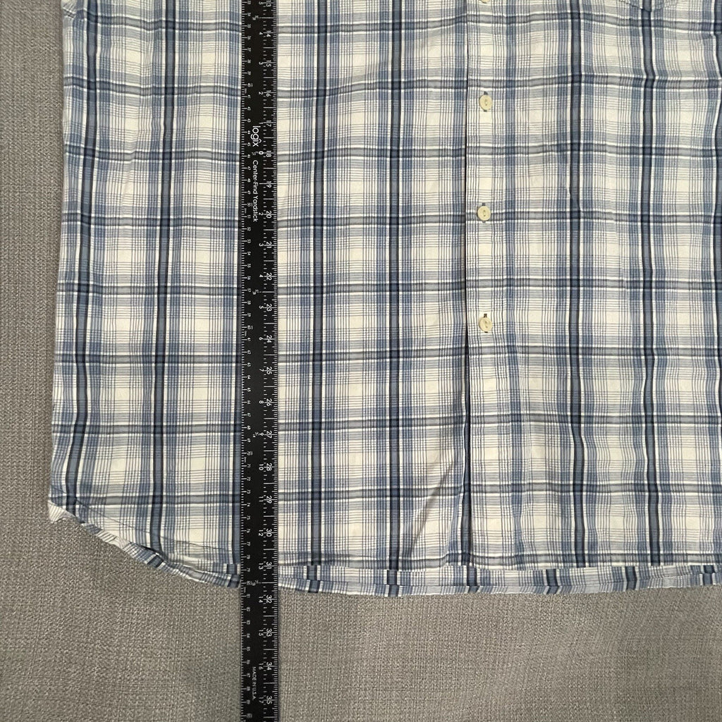 Timberland Men's XXL (2XL) Blue Plaid Long Sleeve Button Up Dress Shirt
